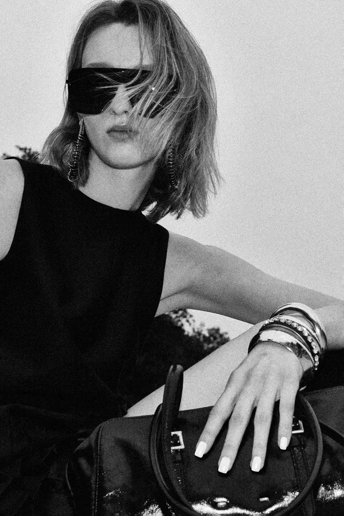 Sonata Asymmetric Pleated Hem Sleeveless Dress in Lightweight Blend sold by Fabrique product image thumbnail 4