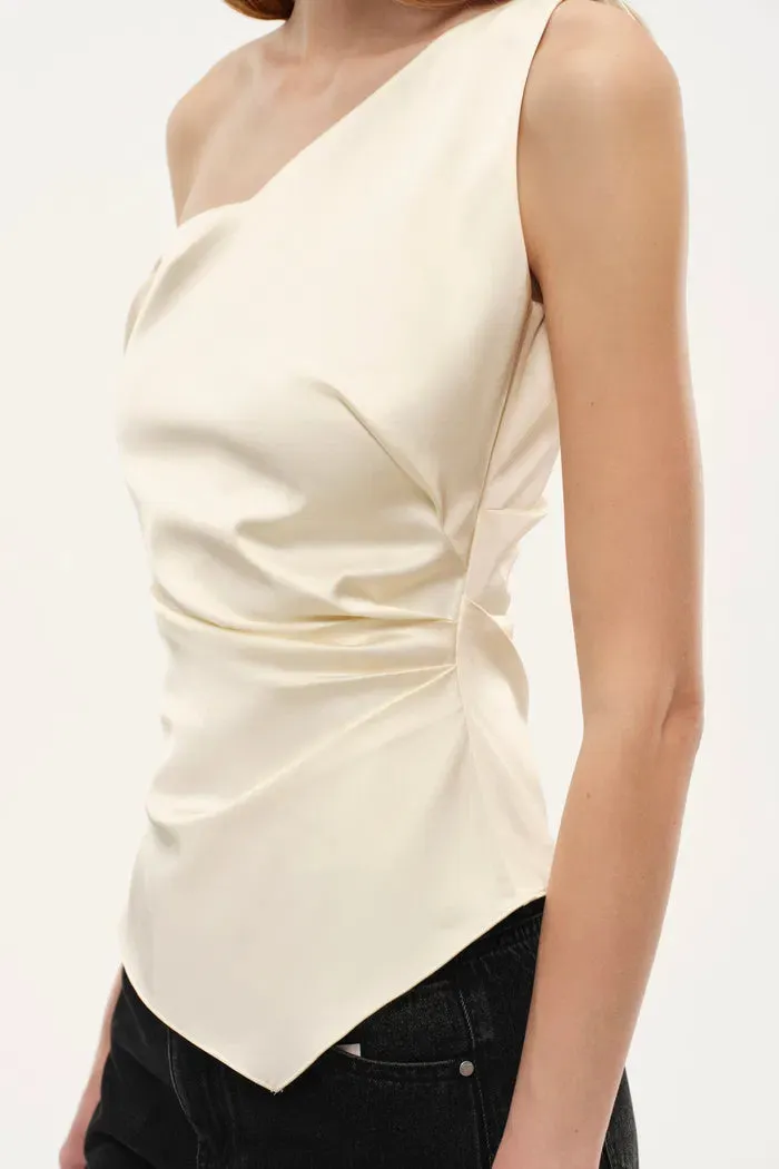Sculpture One Shoulder Asymmetric Sleeveless Top in Mulberry Silk sold by Fabrique product image thumbnail 5