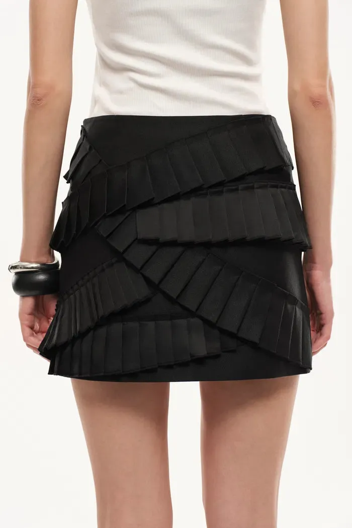 Maze Asymmetric Pleat Skirt in Lightweight Blend sold by Fabrique product image thumbnail 5