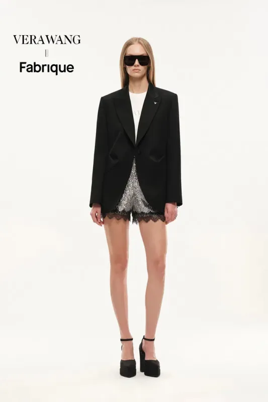 Architect Sculpted Waist Tucks Suit Blazer in Sheep Wool made by Fabrique