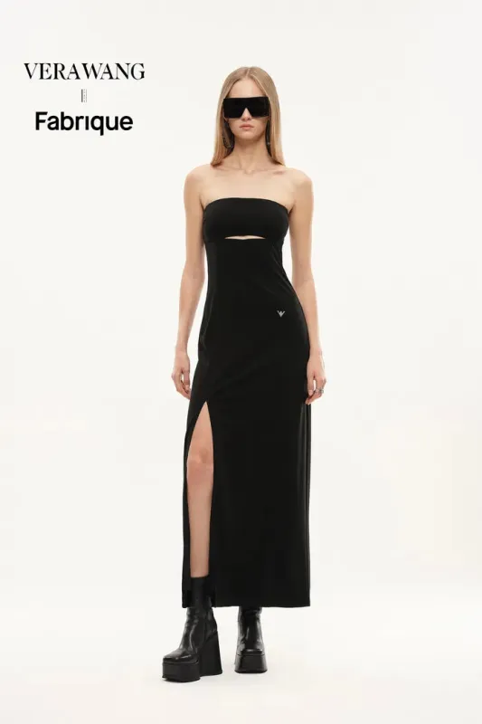 Obsidian Strapless Structured Bandeau Dress in Four-Way Stretch Fabric made by Fabrique