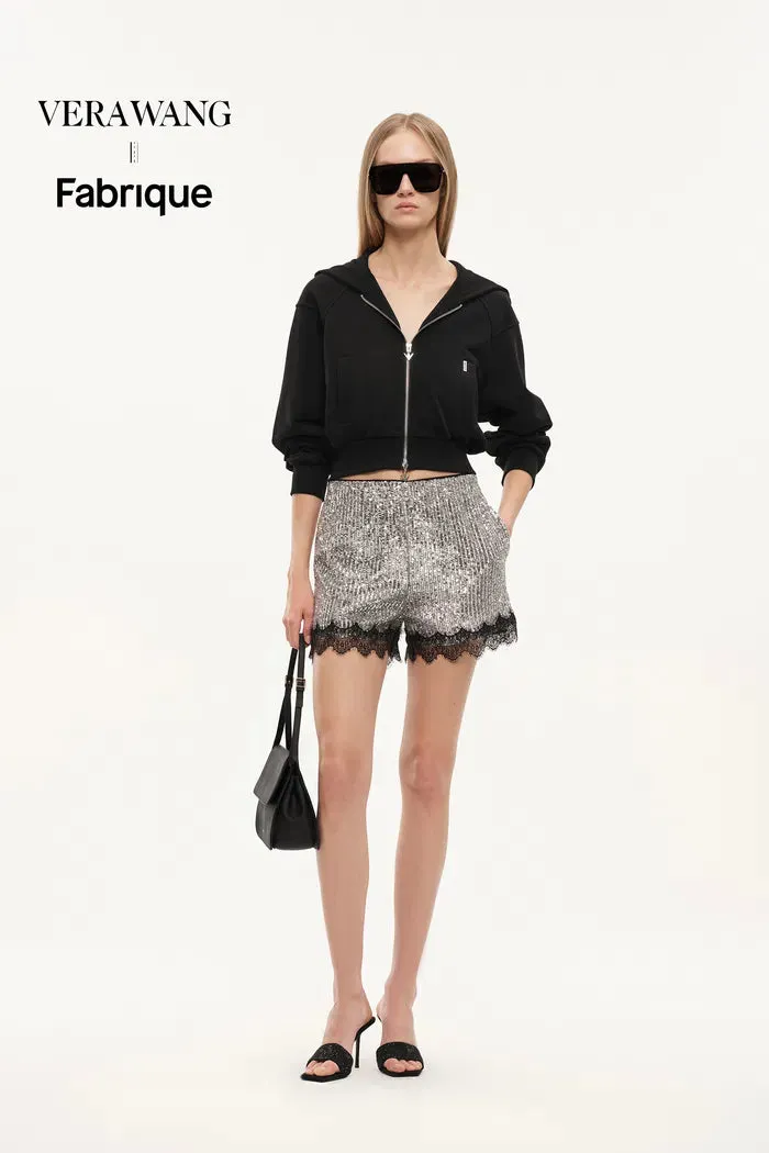 Illusion-S Crop Hoodie in Cotton sold by Fabrique