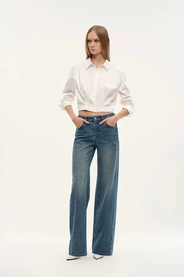 Balled Straight Leg Jeans in Cotton Denim sold by Fabrique product image thumbnail 2