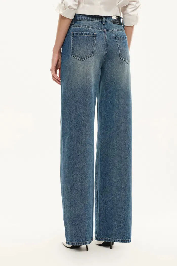 Balled Straight Leg Jeans in Cotton Denim sold by Fabrique product image thumbnail 3