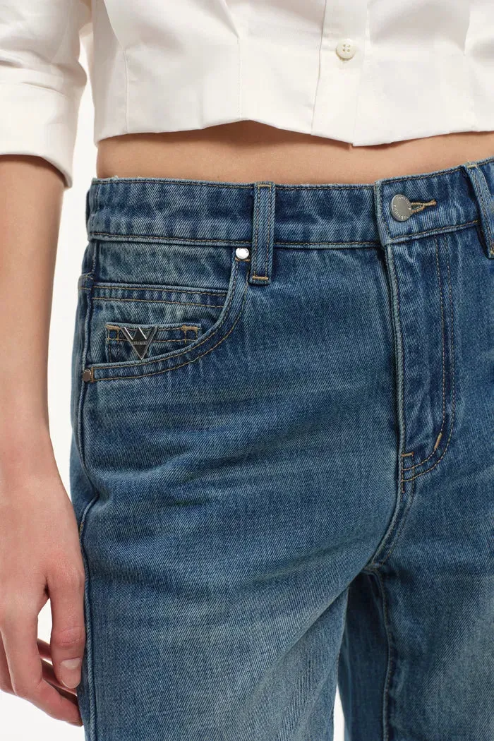 Balled Straight Leg Jeans in Cotton Denim sold by Fabrique product image thumbnail 4