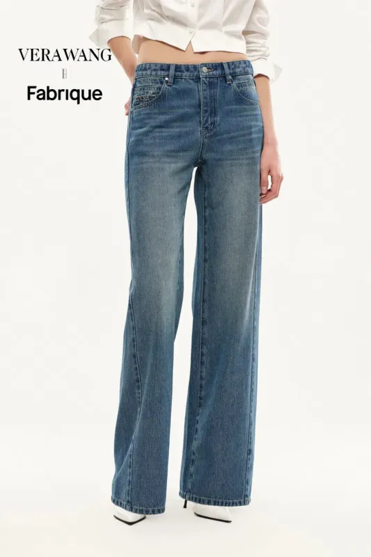 Balled Straight Leg Jeans in Cotton Denim made by Fabrique