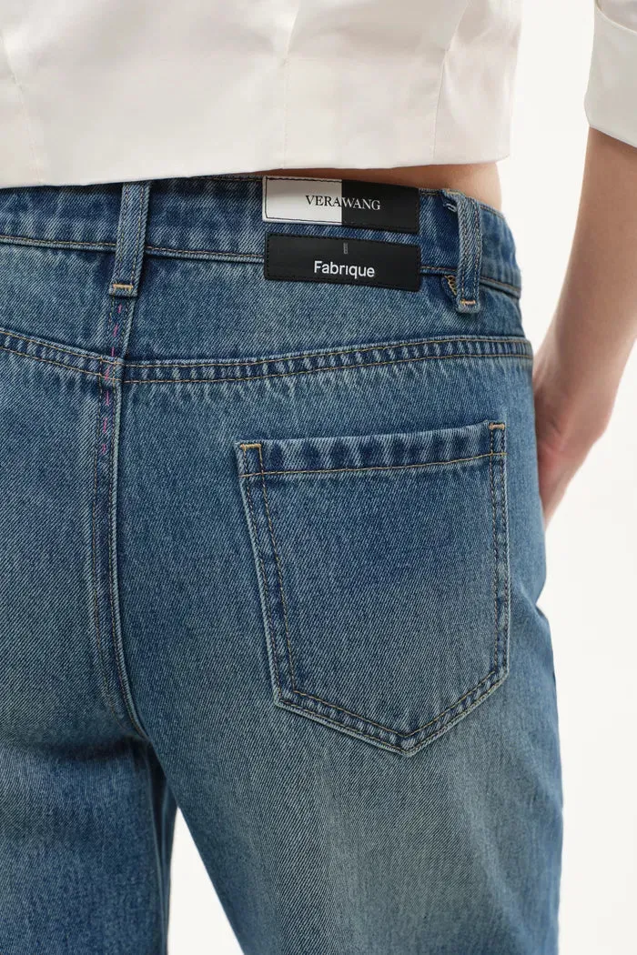 Balled Straight Leg Jeans in Cotton Denim sold by Fabrique product image thumbnail 5