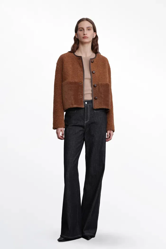 Orla Paneled Short Coat in Wool sold by Fabrique