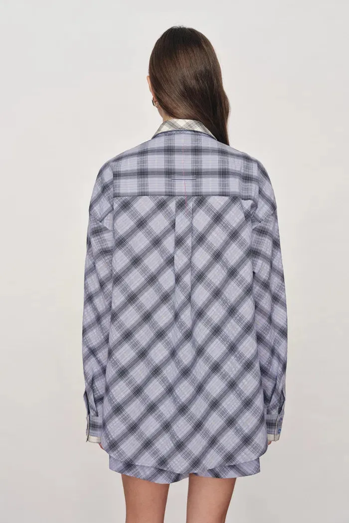 Lia Plaid Layered look Shirt and Shorts Set in Bubble cotton sold by Fabrique product image thumbnail 3