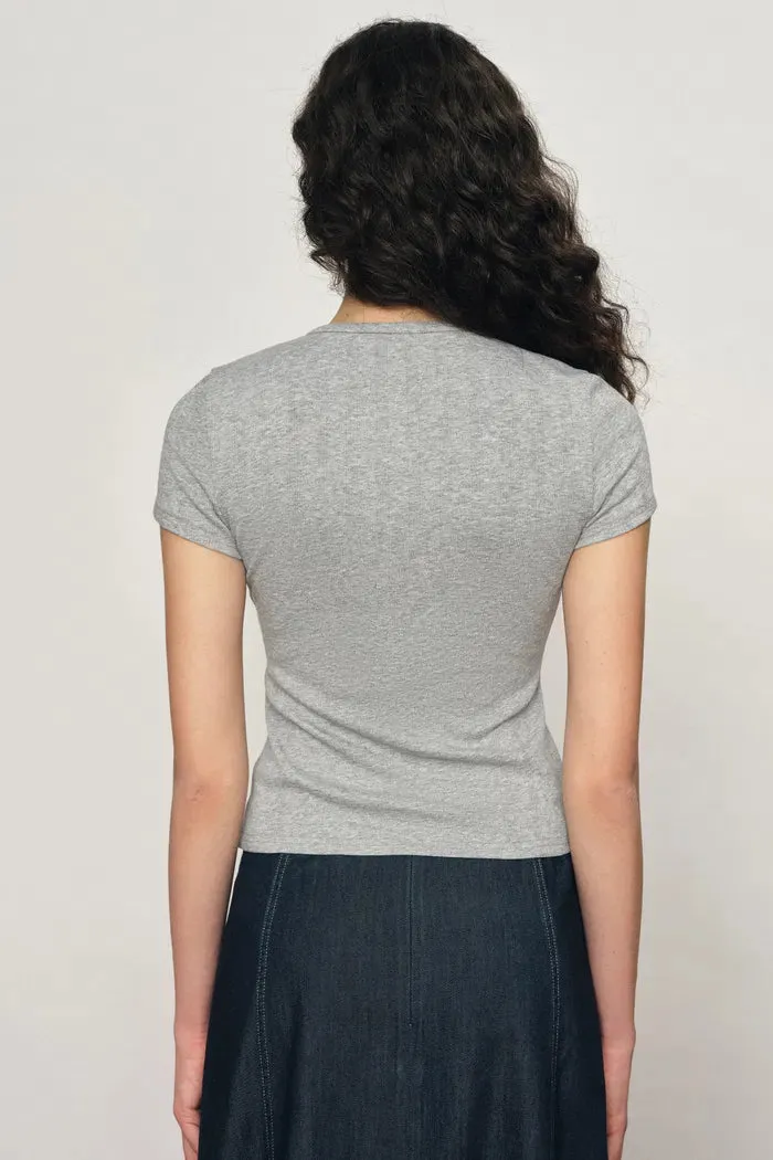 Devi Henley Collar Short Sleeve in Cotton Knit sold by Fabrique product image thumbnail 3