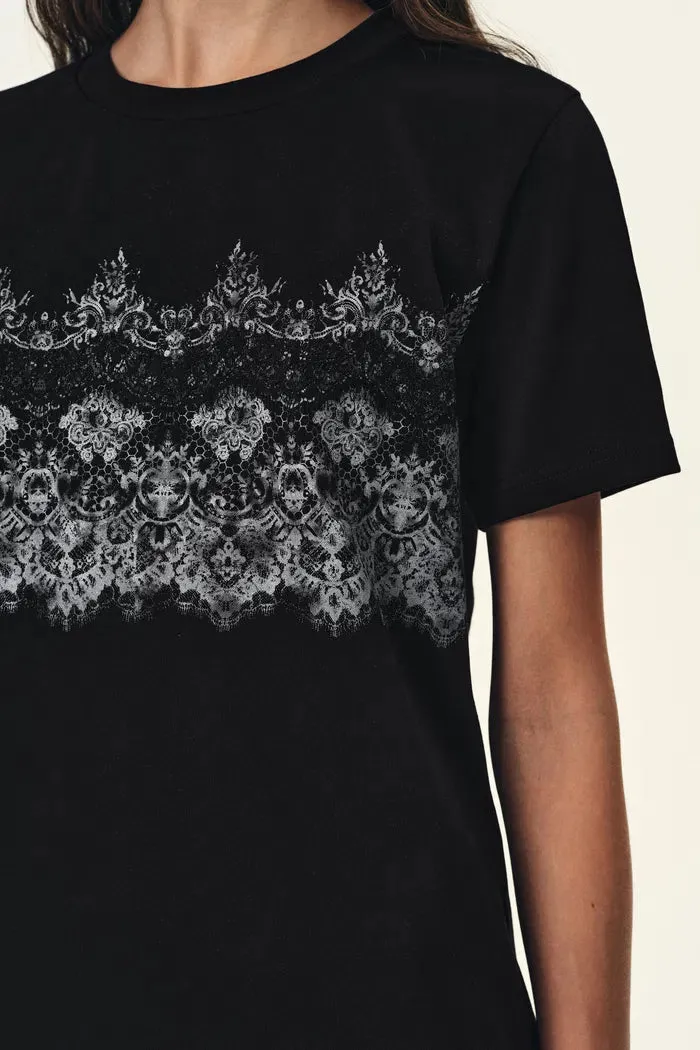 Harper Couture-inspired Lace Print T-Shirt in Cotton sold by Fabrique product image thumbnail 5