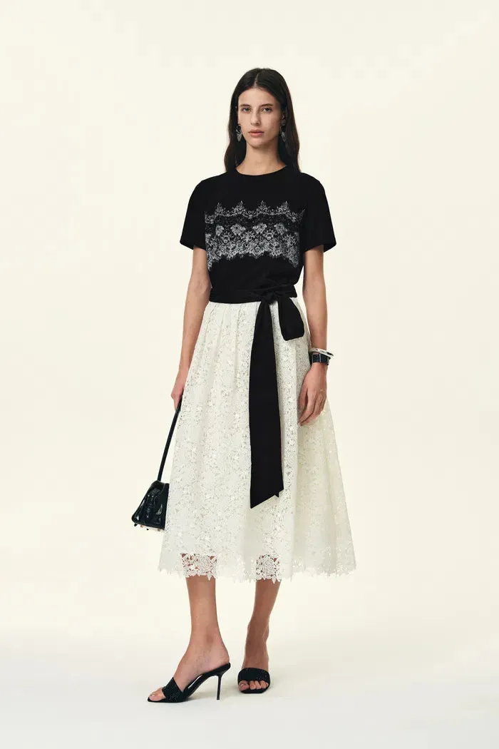 Harper Couture-inspired Lace Print T-Shirt in Cotton sold by Fabrique product image thumbnail 3