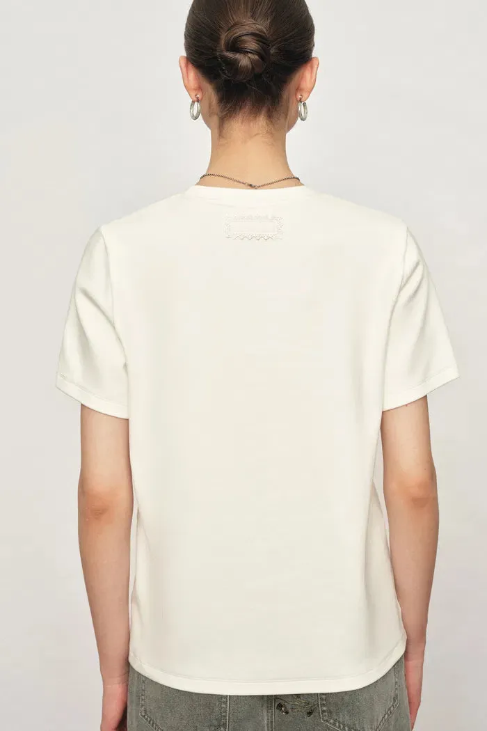 Lyra Hand-Painted Floral Logo T-Shirt in Cotton sold by Fabrique product image thumbnail 3