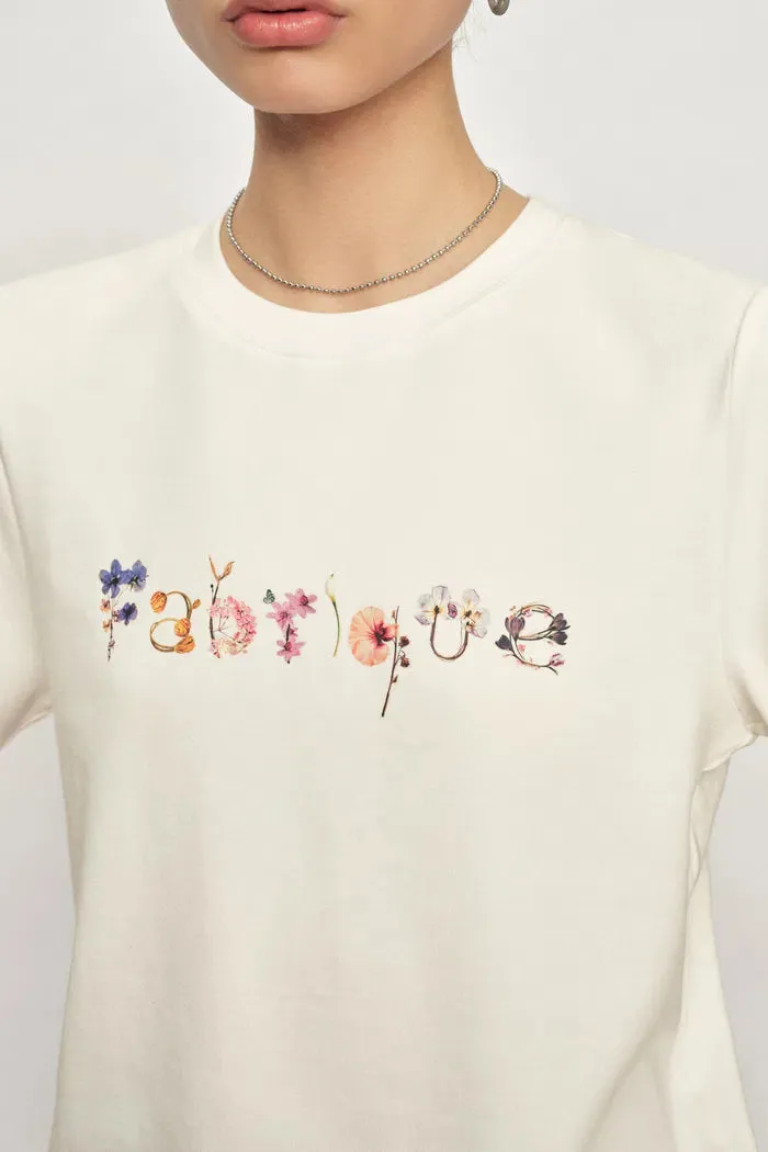Lyra Hand-Painted Floral Logo T-Shirt in Cotton sold by Fabrique product image thumbnail 4