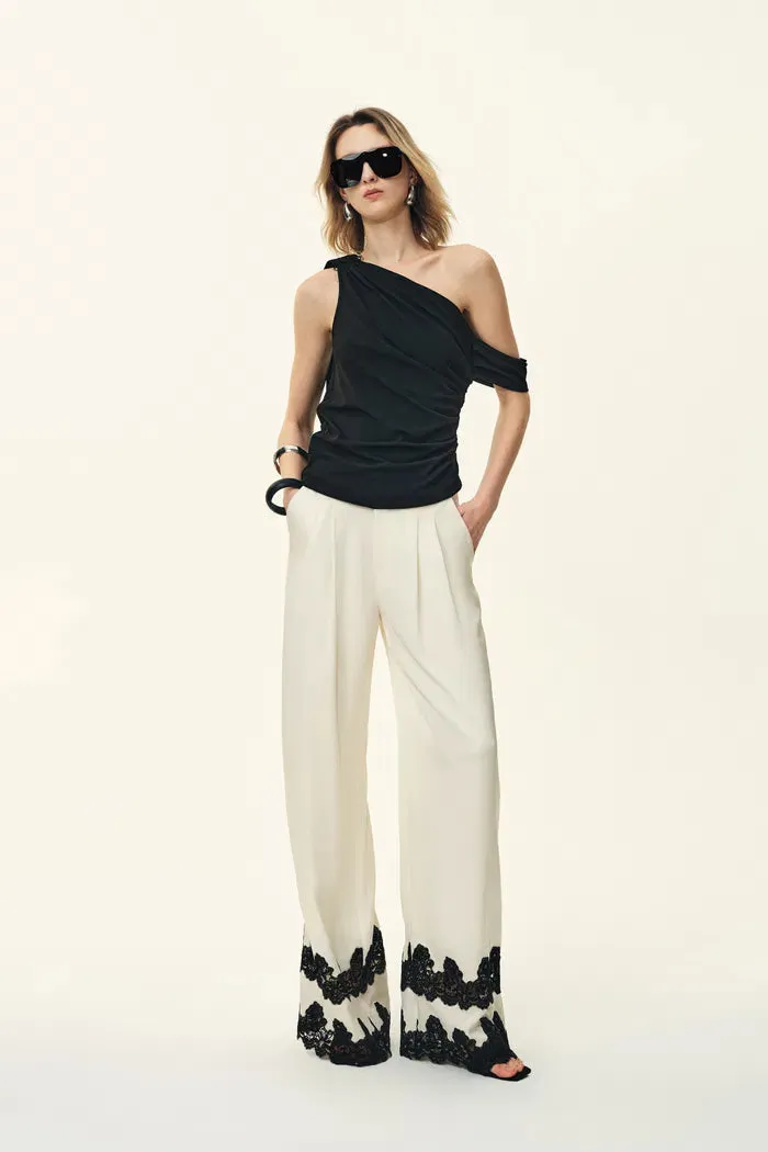 Kari Lace-Trim Pants in Acetate Satin sold by Fabrique product image thumbnail 2