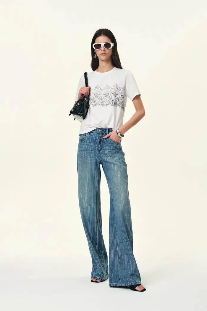 Harper Couture-inspired Lace Print T-Shirt in Cotton sold by Fabrique