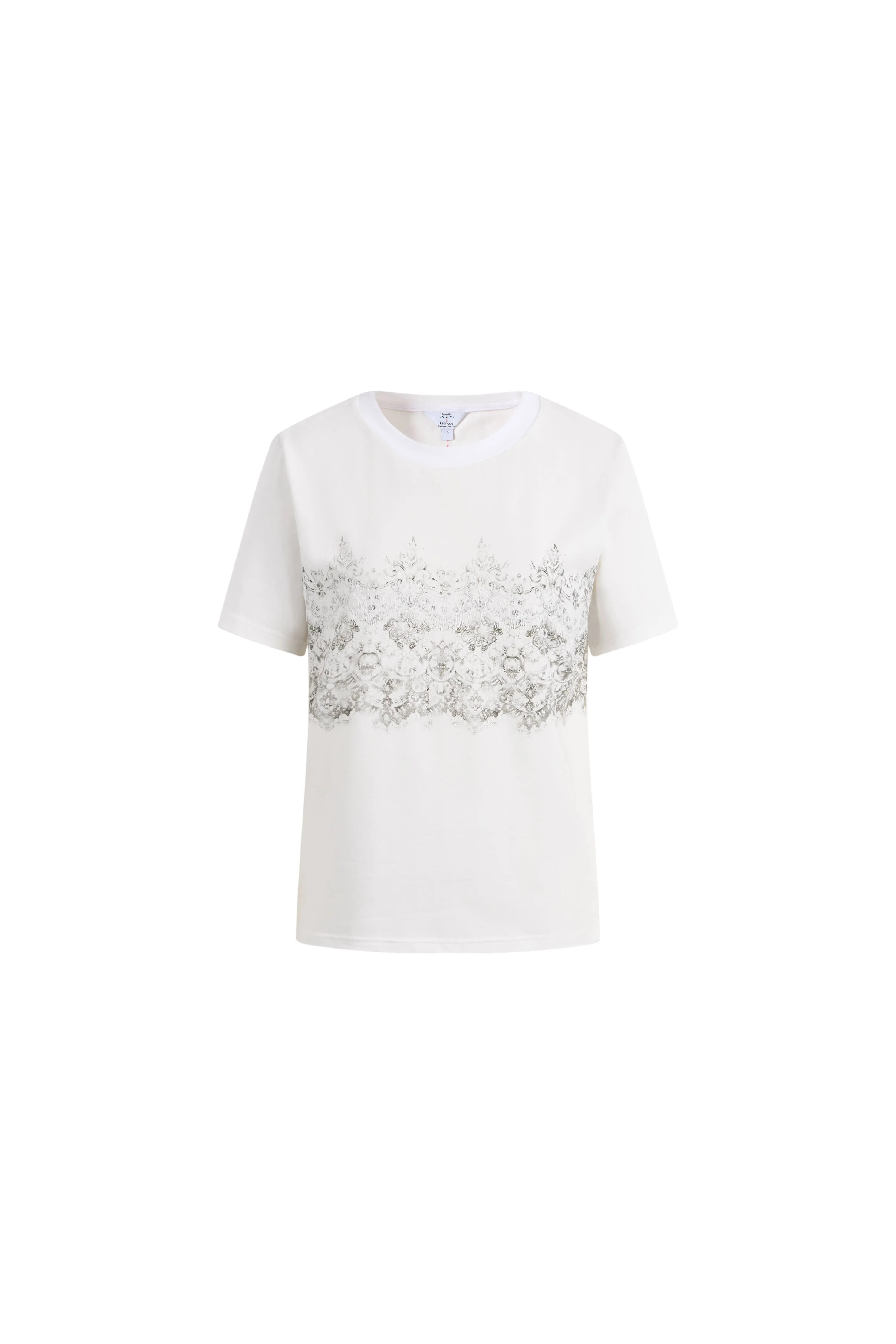 Harper Couture-inspired Lace Print T-Shirt in Cotton sold by Fabrique product image thumbnail 5