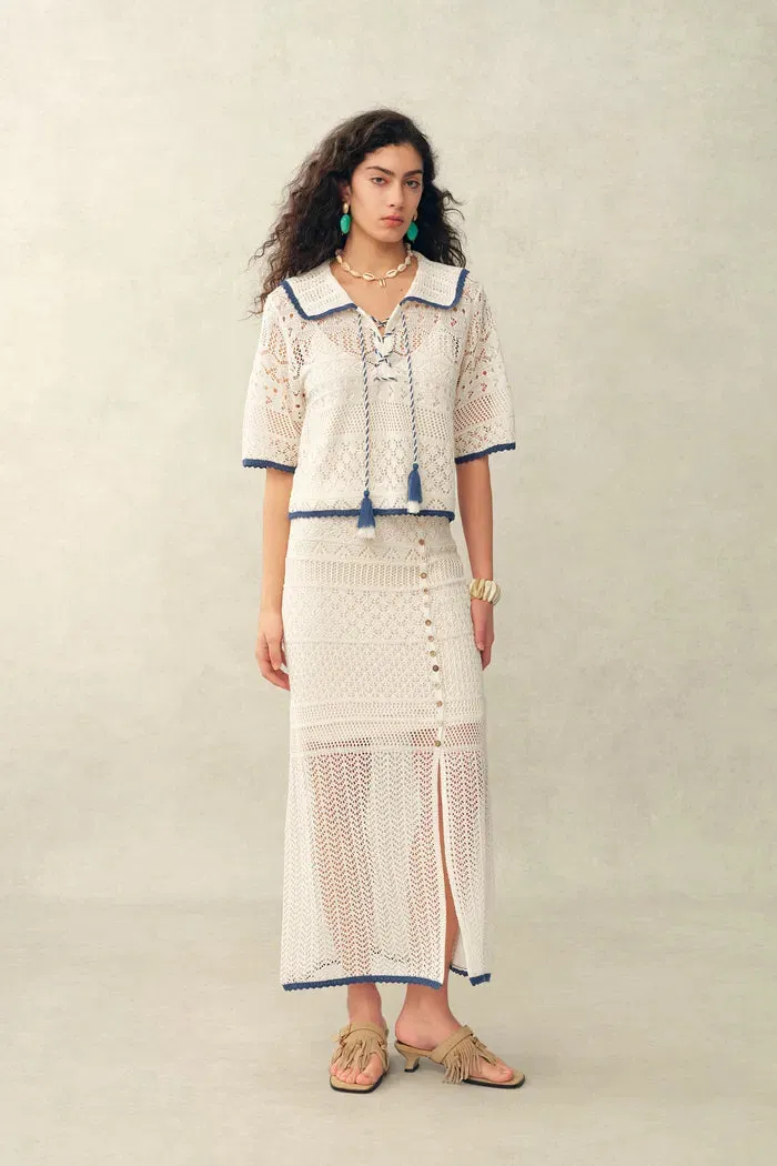 Helle Crochet Top & Skirt Set in Linen Blend Crochet sold by Fabrique product image thumbnail 2