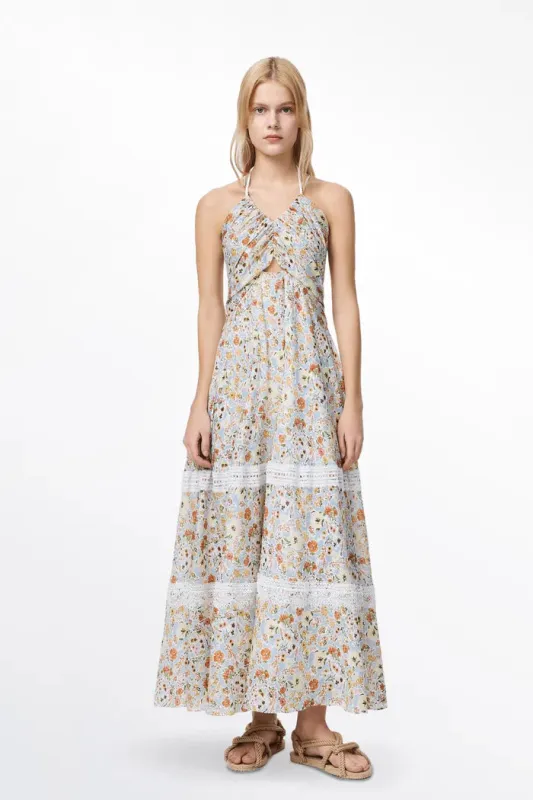 Sijia Flora Lace Dress in Tencel Linen made by Fabrique