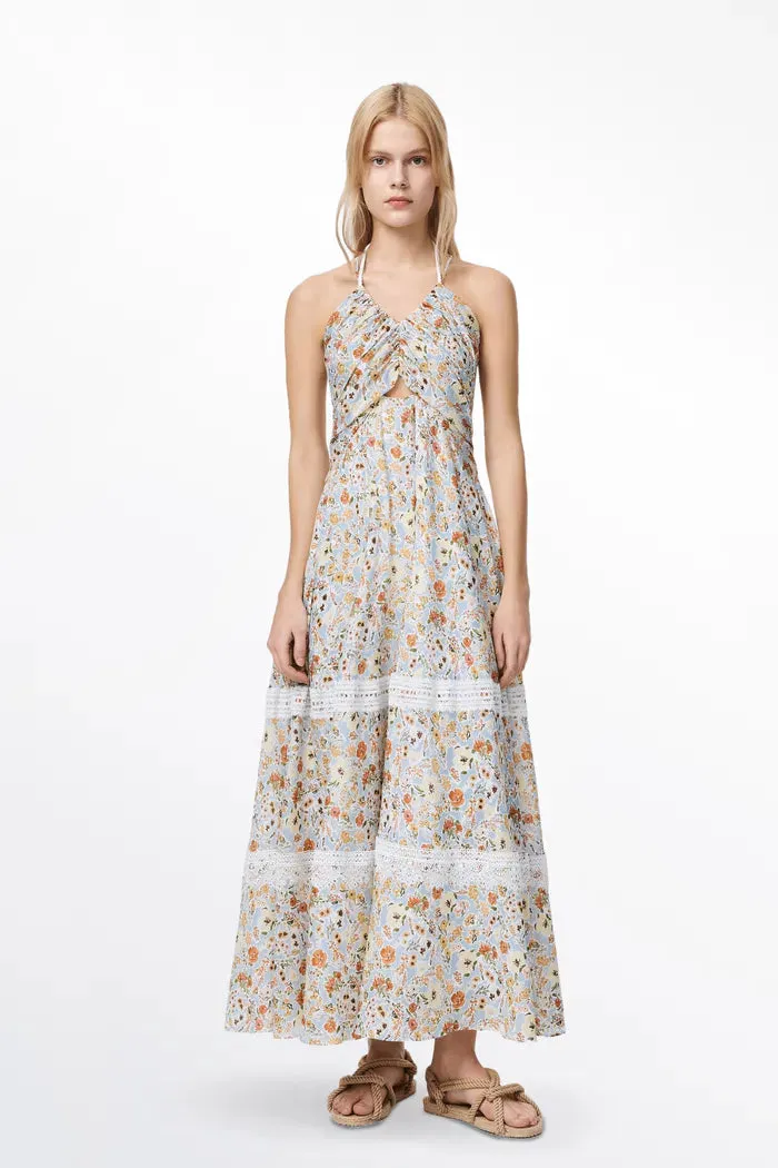 Sijia Flora Lace Dress in Tencel Linen sold by Fabrique