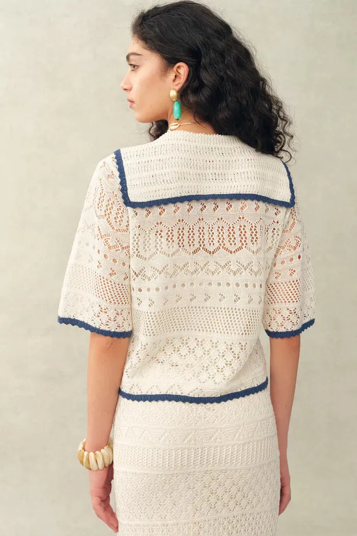 Helle Crochet Top & Skirt Set in Linen Blend Crochet sold by Fabrique product image thumbnail 5