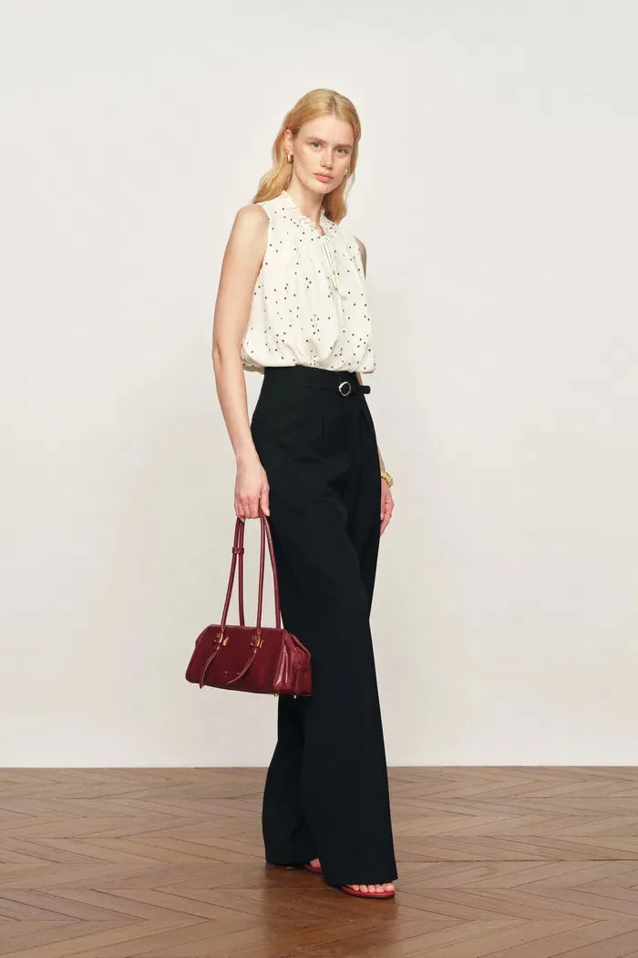 Anaïs Polka Dot Pleated Sleeveless Blouse in Silk Georgette sold by Fabrique product image thumbnail 3