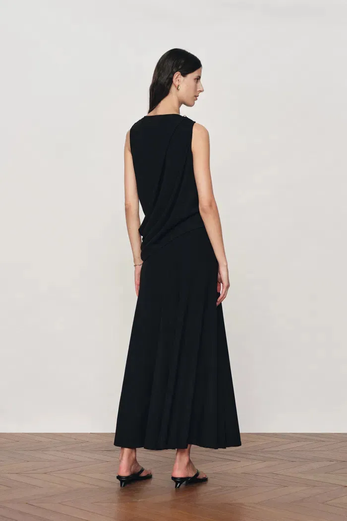 Florence Asymmetrical Draped Sleeveless Top and Skirt Set in Cotton-Modal Blend Knit sold by Fabrique product image thumbnail 2