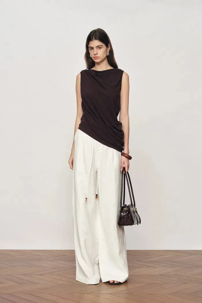 Florence Asymmetric Draped Sleeveless Top and Maxi Skirt Set in Cotton Modal Knit sold by Fabrique product image thumbnail 4