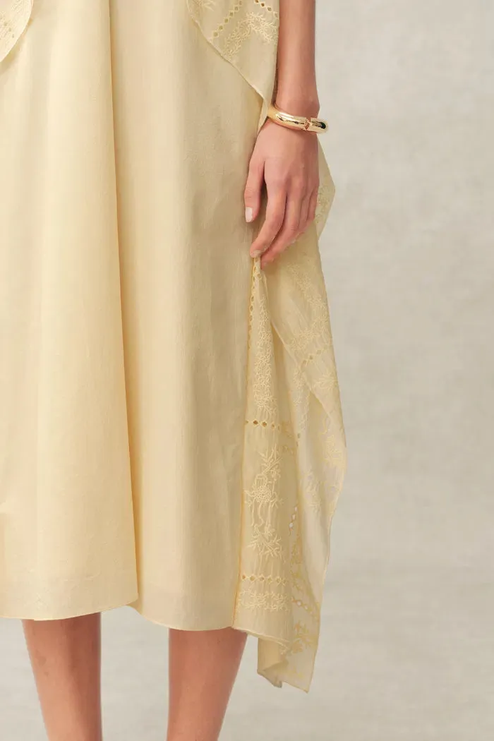 Hazel Lace Panel Halter Neck Sleeveless Boho Dress in Silk Cotton Blend sold by Fabrique product image thumbnail 5
