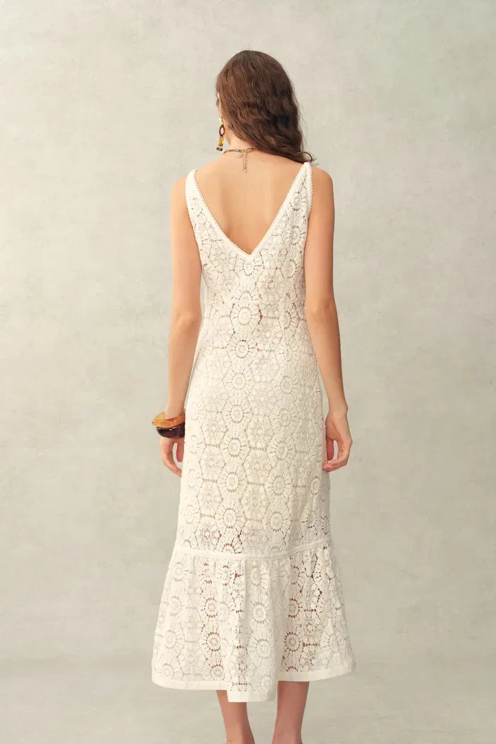 Louise Faux Crochet Cover Up Sleeveless Dress in Cotton Yarn Blend sold by Fabrique product image thumbnail 2
