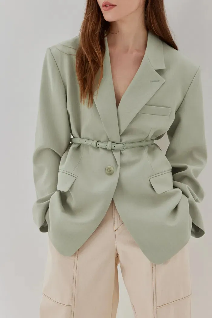 Creamy Green Detachable Belt Blazer sold by Fabrique product image thumbnail 2