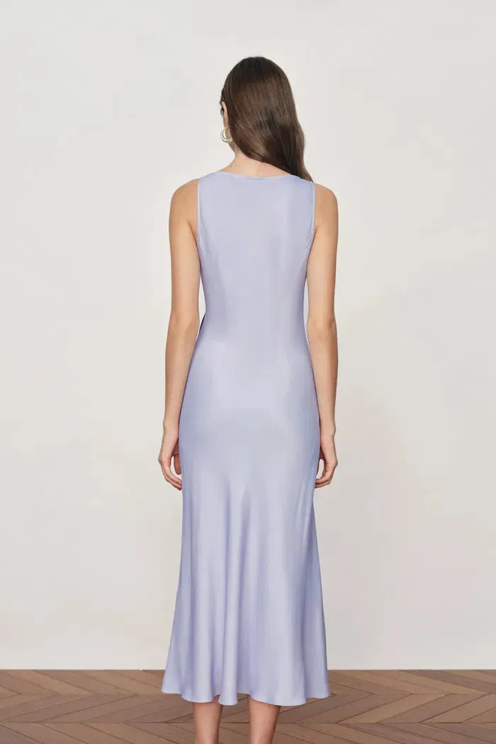 Cersei Iris Print Cowl Neck Sleeveless Dress in Soft Satin sold by Fabrique product image thumbnail 2