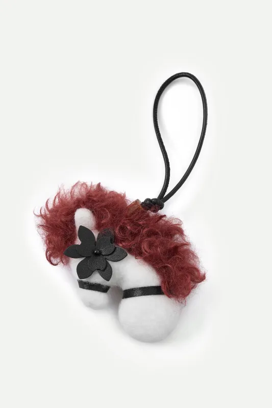 Sita Pony Bag Charm in Wool Felt and Leather made by Fabrique