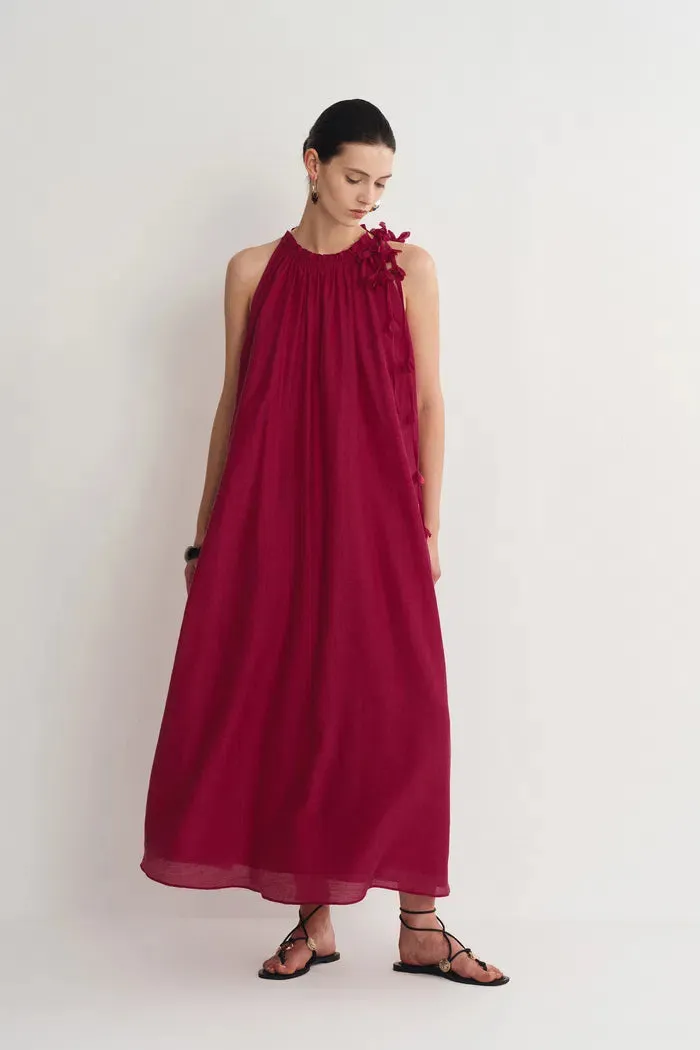 Alice Hand Woven Flora Sleeveless Dress in Acetate-Linen Blend sold by Fabrique