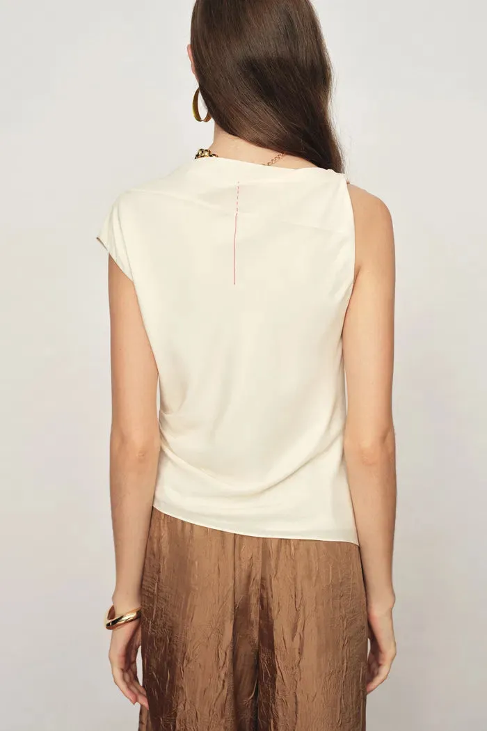 Olivia Floral Print Cowl Neck Drapey Sleeveless Top in Light Chiffon sold by Fabrique product image thumbnail 4