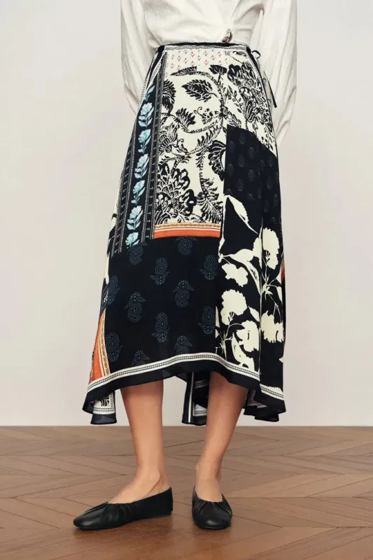 Eileen Scarf Panel Skirt in Viscose made by Fabrique