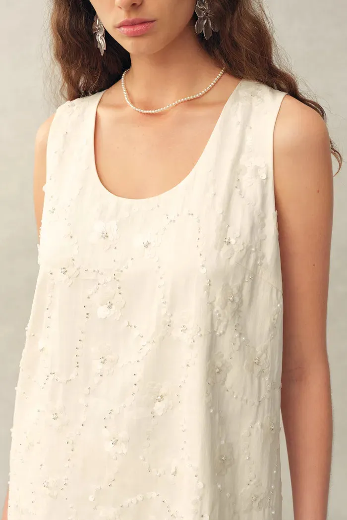 Lyra Beaded Sequin Sleeveless Top in Cotton Blend sold by Fabrique product image thumbnail 5