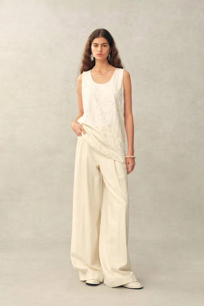 Lyra Beaded Sequin Sleeveless Top in Cotton Blend sold by Fabrique product image thumbnail 3