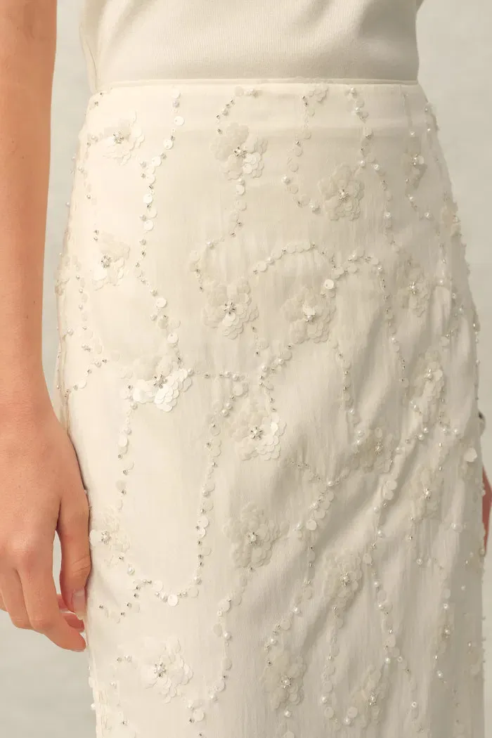 Grace Beaded Sequin Layered Skirt in Cotton Blend sold by Fabrique product image thumbnail 5