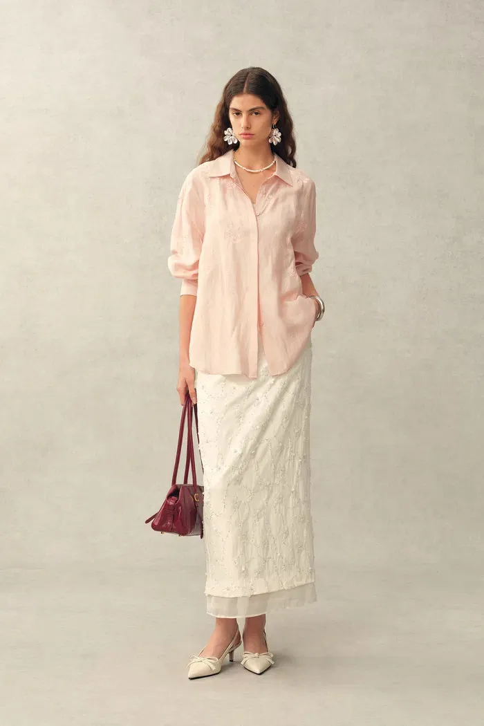 Grace Beaded Sequin Layered Skirt in Cotton Blend sold by Fabrique product image thumbnail 2
