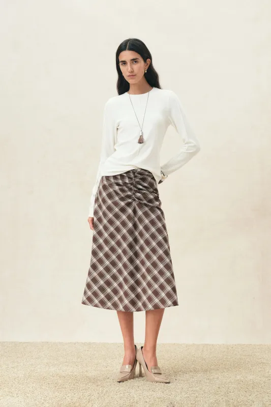 Ella White Structured Seam Detail Top made by Fabrique