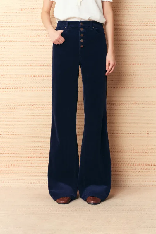 Hedda Vintage Wash Slim Flare Pants in Corduroy made by Fabrique