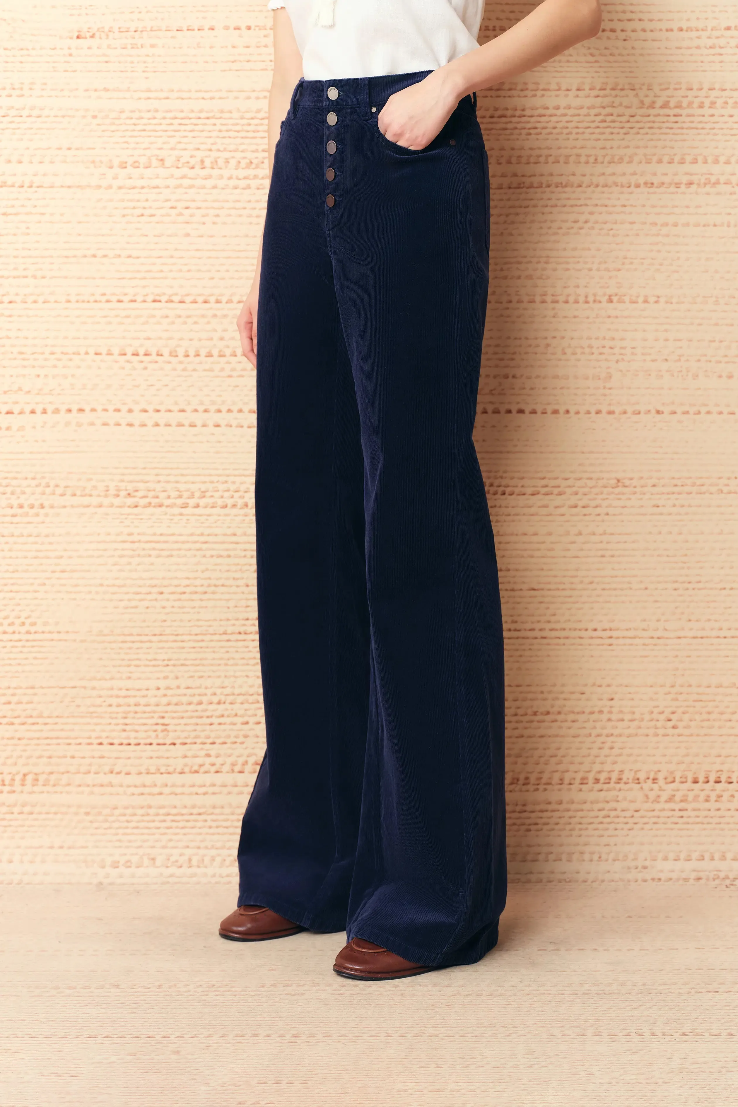 Hedda Vintage Wash Slim Flare Pants in Corduroy sold by Fabrique product image thumbnail 3