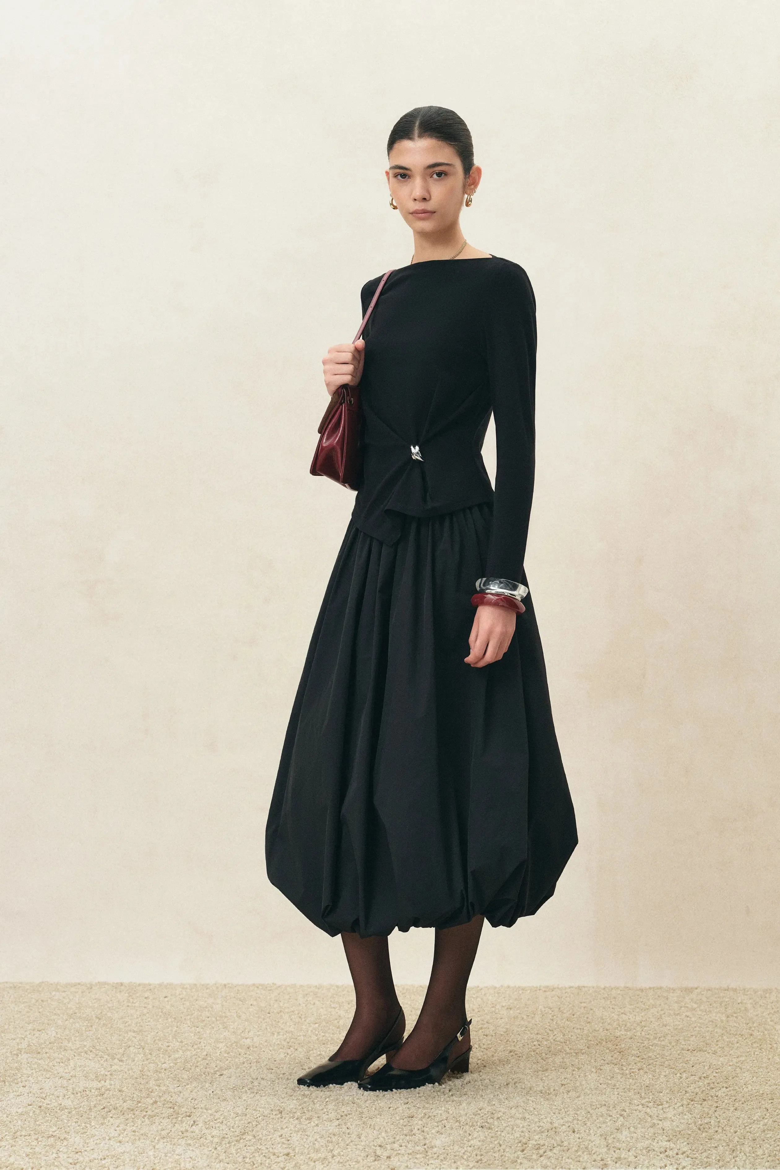 Freya Elasticated Bubble Midi Skirt sold by Fabrique product image thumbnail 3