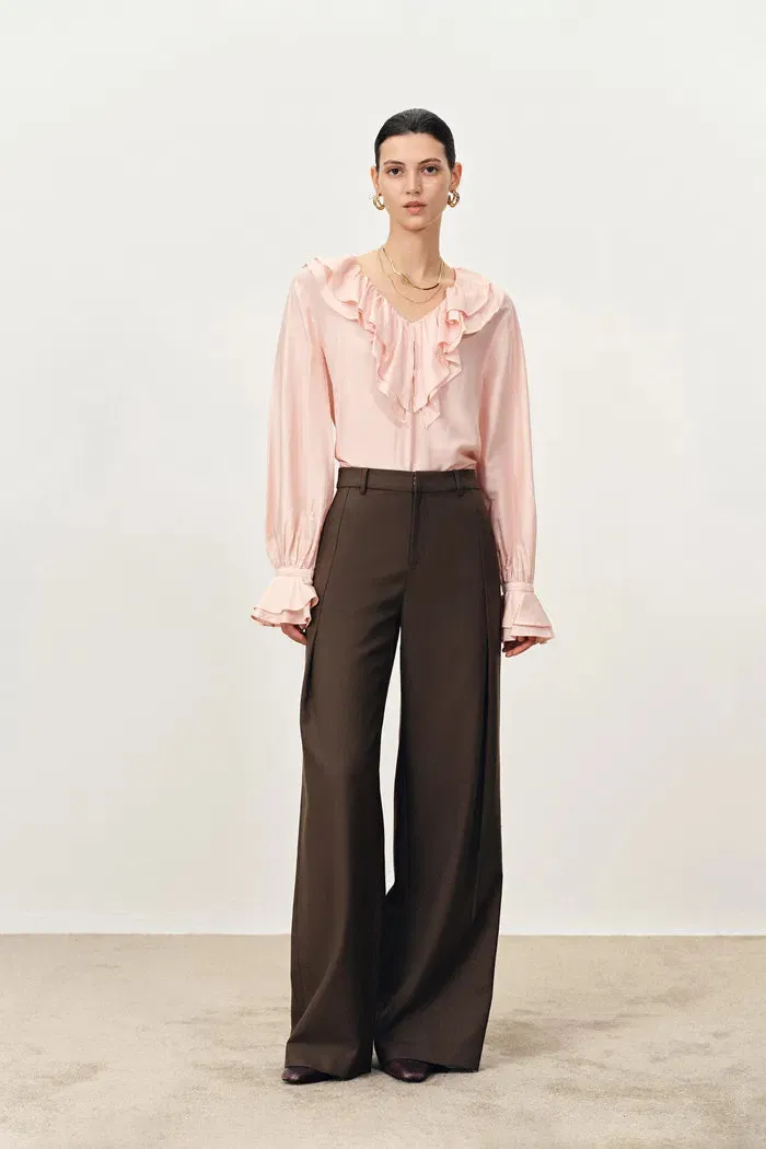 Emma Pleat Front Straight Leg Track Pants in Fine Wool Suiting sold by Fabrique product image thumbnail 3