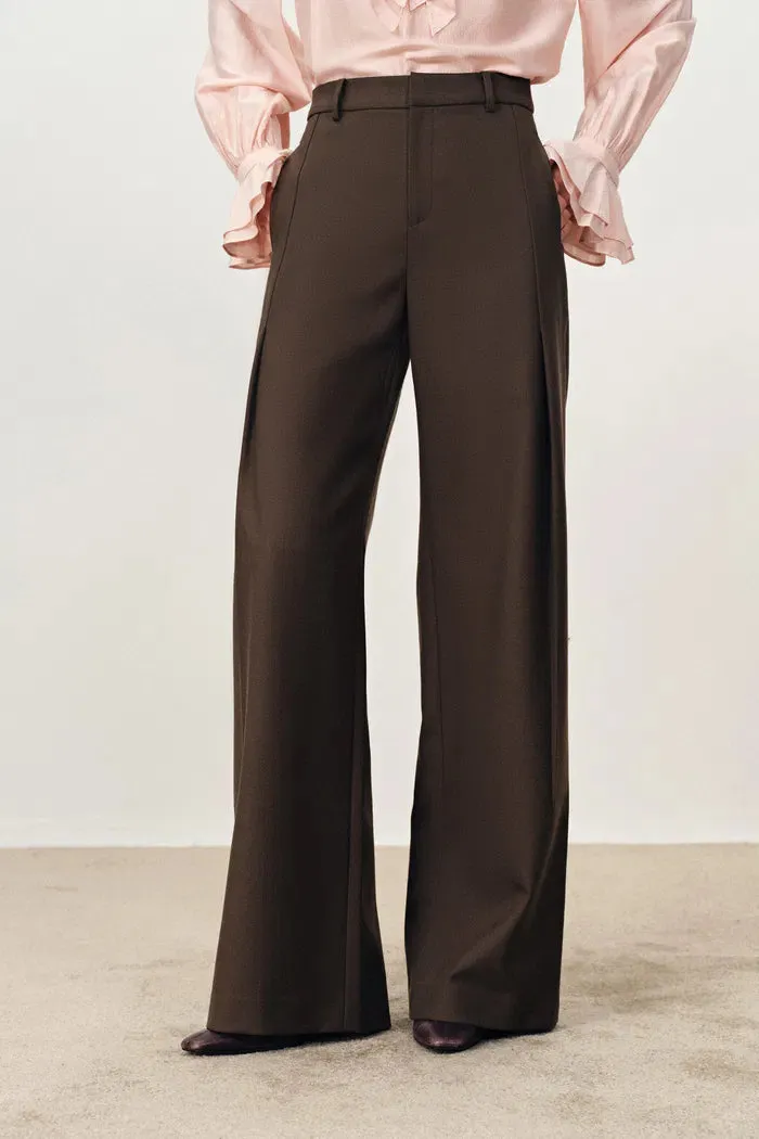 Emma Pleat Front Straight Leg Track Pants in Fine Wool Suiting sold by Fabrique product image thumbnail 4