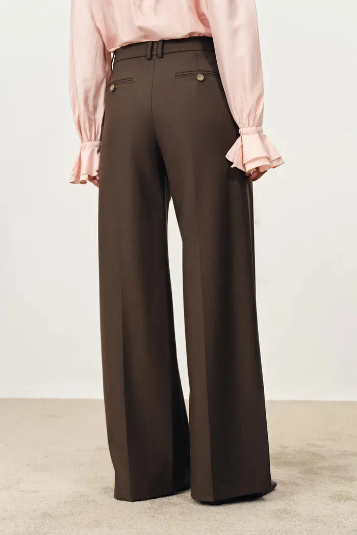 Emma Pleat Front Straight Leg Track Pants in Fine Wool Suiting sold by Fabrique product image thumbnail 5