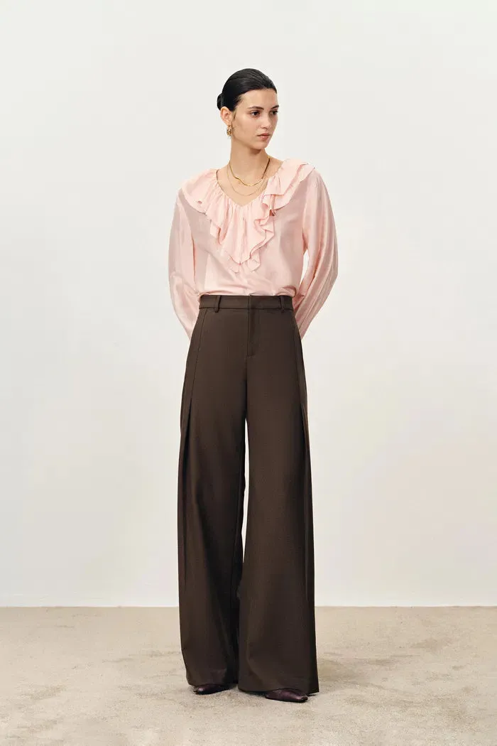 Emma Pleat Front Straight Leg Track Pants in Fine Wool Suiting sold by Fabrique product image thumbnail 2