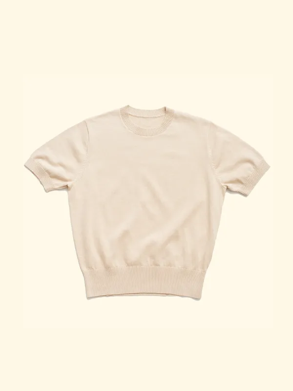 Knitted T-Shirt - Ecru — The Anthology sold by The Anthology