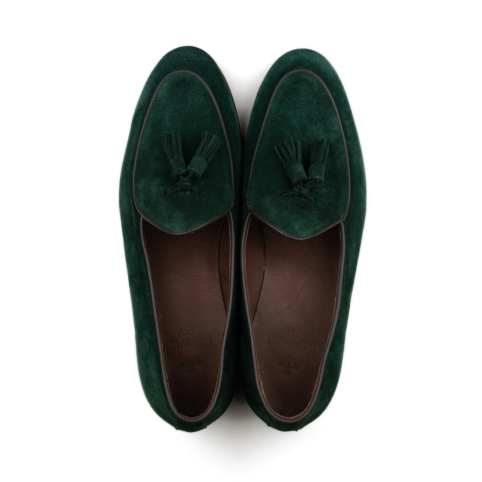 Belgian Tassel Loafer - Emerald Green Suede sold by Mehra product image thumbnail 3